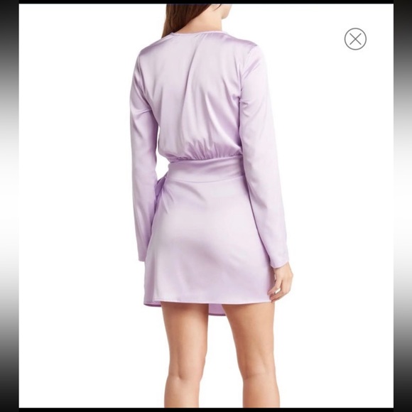 Satin Long Sleeve Minidress - Picture 2 of 4